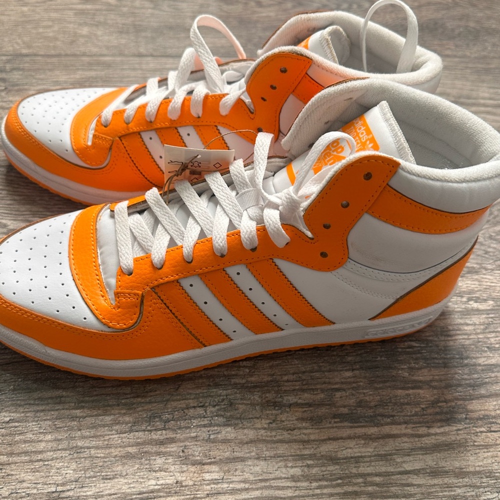 Adidas Top Ten RB High Top Sneakers White Orange Men’s 9.5 New With Tags